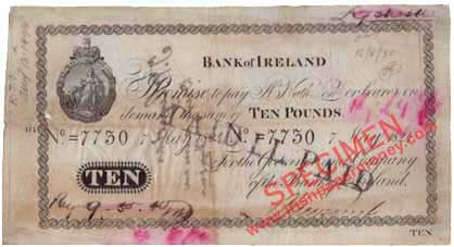 Bank of Ireland, 10 Pounds, 1824
