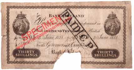 Bank of Ireland, 30 Shillings, 1828