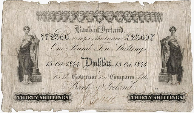 Bank of Ireland 30 Shillings 1844