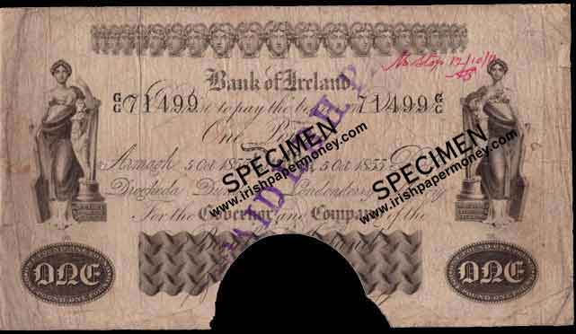 Bank of Ireland One Pound 1855