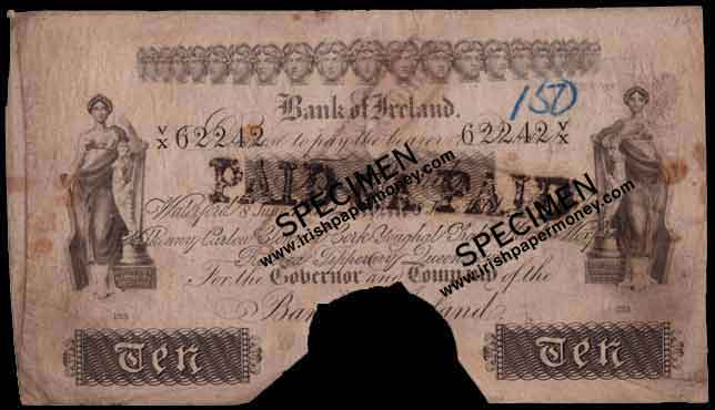 Bank of Ireland 10 Pound 1861