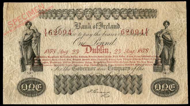 Bank of Ireland One Pound 1878