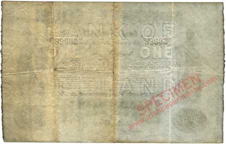 Bank of Ireland, One Pound, 1918-1921, watermarks