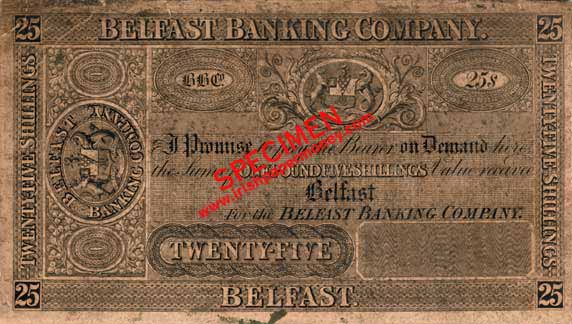 Belfast Banking Company. 25 Shillings ca1828
