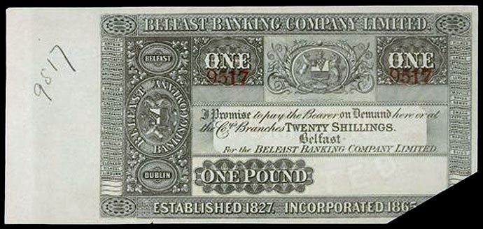 Belfast Banking Company Limited. One Pound Proof, ca1917