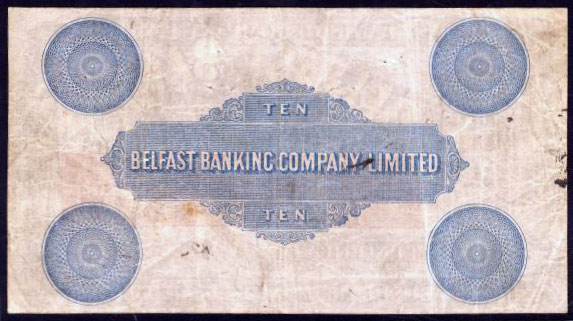 Belfast Banking Company Limited. 10 Pounds reverse