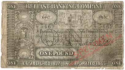belfast banking company one pound 1874