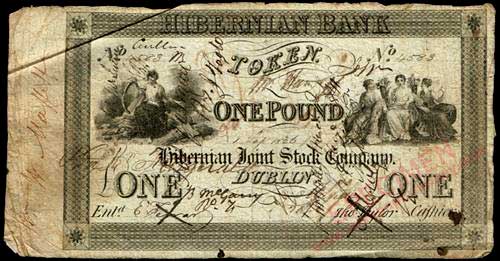 Hibernian Bank One Pound Token 1 September 1826
