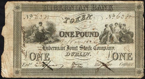 Hibernian Bank One Pound Token 1826