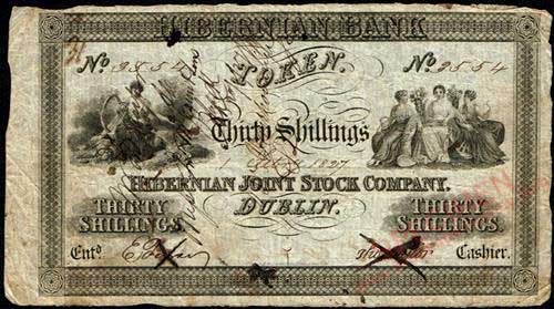 Ireland Hibernian Bank 30 Shillings 1 February 1827