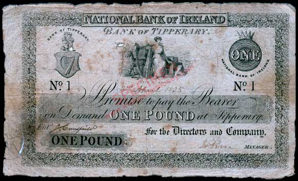 The National Bank of Ireland One Pound 2 April 1835