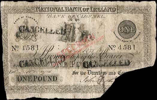 The National Bank of Ireland One Pound 6 Oct 1835