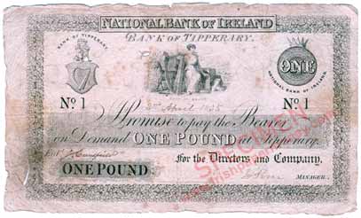 National Bank one pound 1835