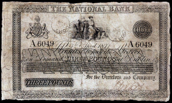 The National Bank 3 Pounds 1871