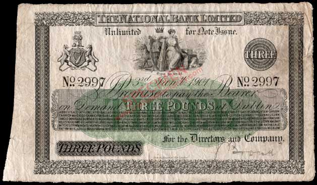 National Bank Three Pounds 1901