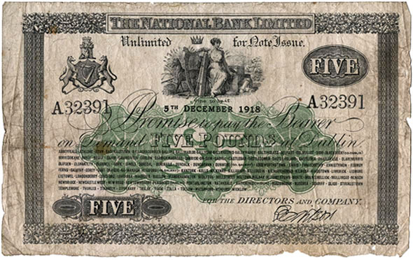 The National Bank Limited 5 Pounds 1918
