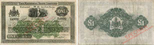 National Bank of Ireland One Pound 1920
