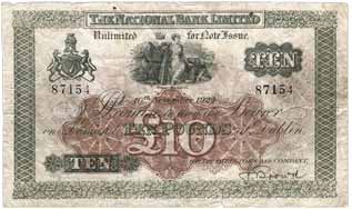Ireland, National Bank Limited, Ten Pounds 1924