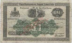 Ireland, National Bank Limited, One Pound 1922