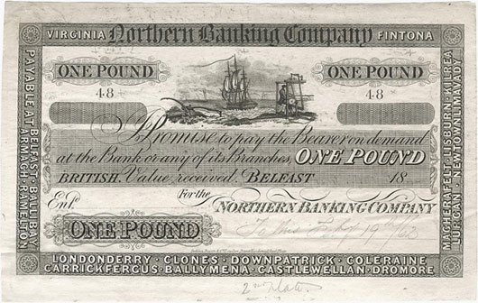 Northern Bank One Pound proof 1862