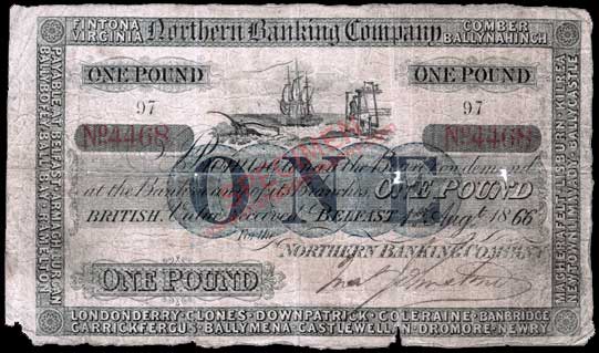 Northern Banking Company One Pound 1866