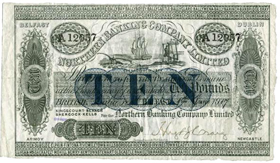 Northern Banking Company Limited Ten Pounds 1 June 1917