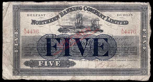 Northern Banking Company Five Pounds 1919