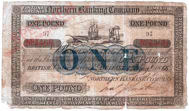 Northern Banking Company, One Pound, 1866