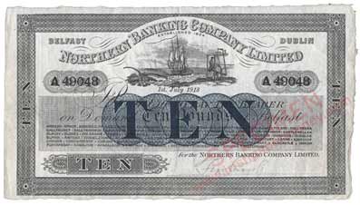 Northern Banking Company Limited 10 Pounds, 1918