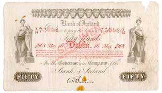 Bank of Ireland ten pounds 1917
