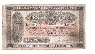 Belfast Banking Company 10 pounds 1905