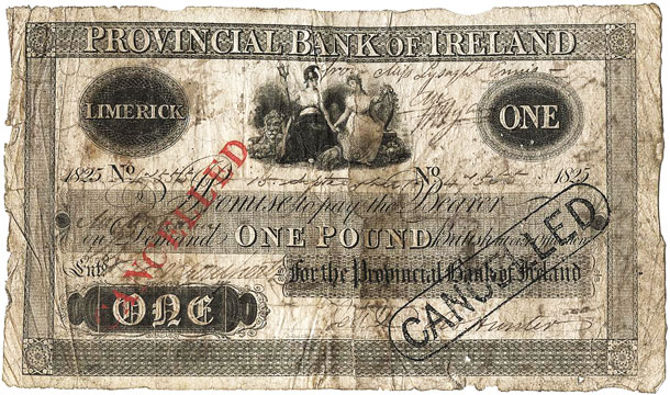 Provincial Bank of Ireland One Pound 15 September 1825