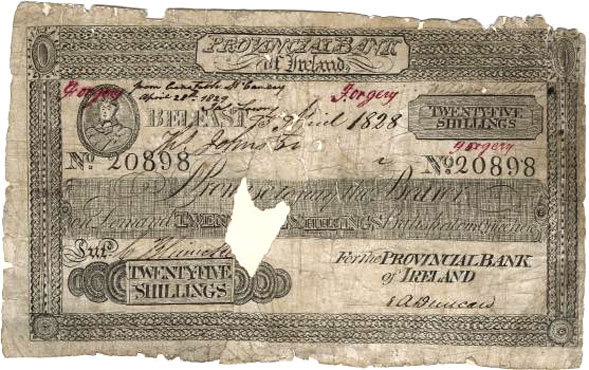 Provincial Bank of Ireland 25 Shillings 1828