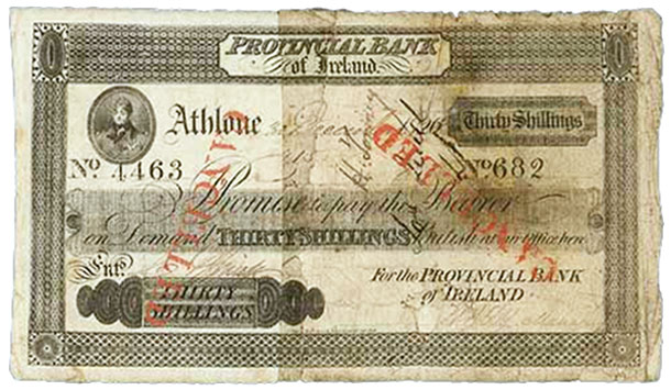 Provincial Bank of Ireland 30 Shillings 3 Dec 1826