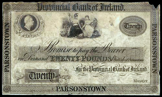 Provincial Bank of Ireland 20 Pounds proof ca1826