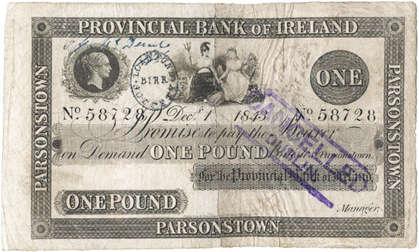 Provincial Bank of Ireland One Pound 1843