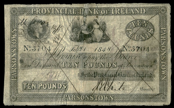 Provincial Bank of Ireland Ten Pounds 1848