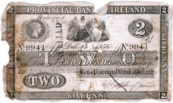 Provincial Bank of Ireland Two Pounds 1856