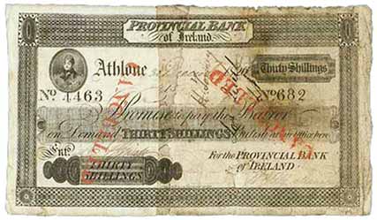 provincial bank of ireland 30 shillings 1826