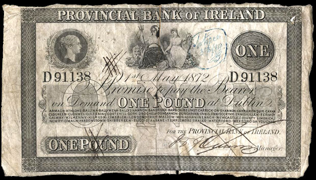 Provincial Bank of Ireland One Pound 1872