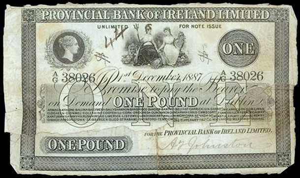 Provincial Bank of Ireland One Pound 1887