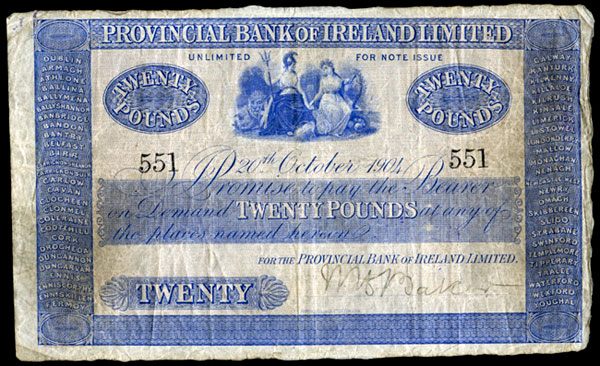 Provincial Bank of Ireland Ten Pounds 1904