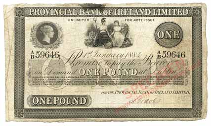 provincial bank of ireland limited one pound 1884