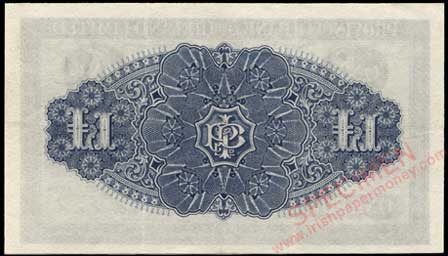 Provincial Bank of Ireland One Pound 1925 reverse