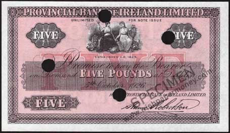 Provincial Bank of Ireland Five Pounds 1926