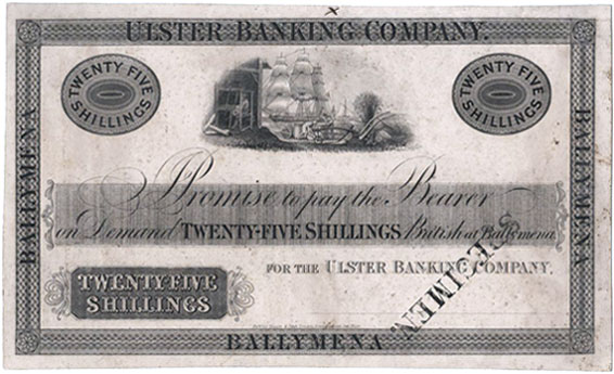 Ulster Banking Company 25 Shillings proof ca1836