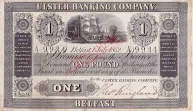 ulster banking company one pound 1852