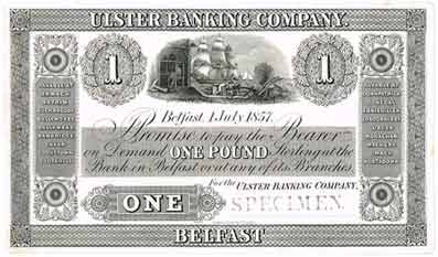 ulster banking company one pound 1857 proof