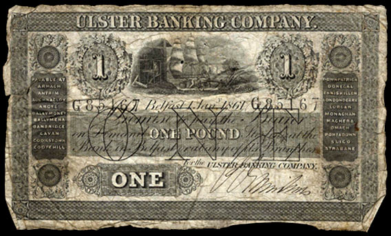 Ulster Banking Company One Pound 1861
