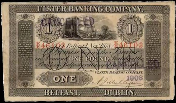 Ulster Bank Limited 5 Pounds 1878